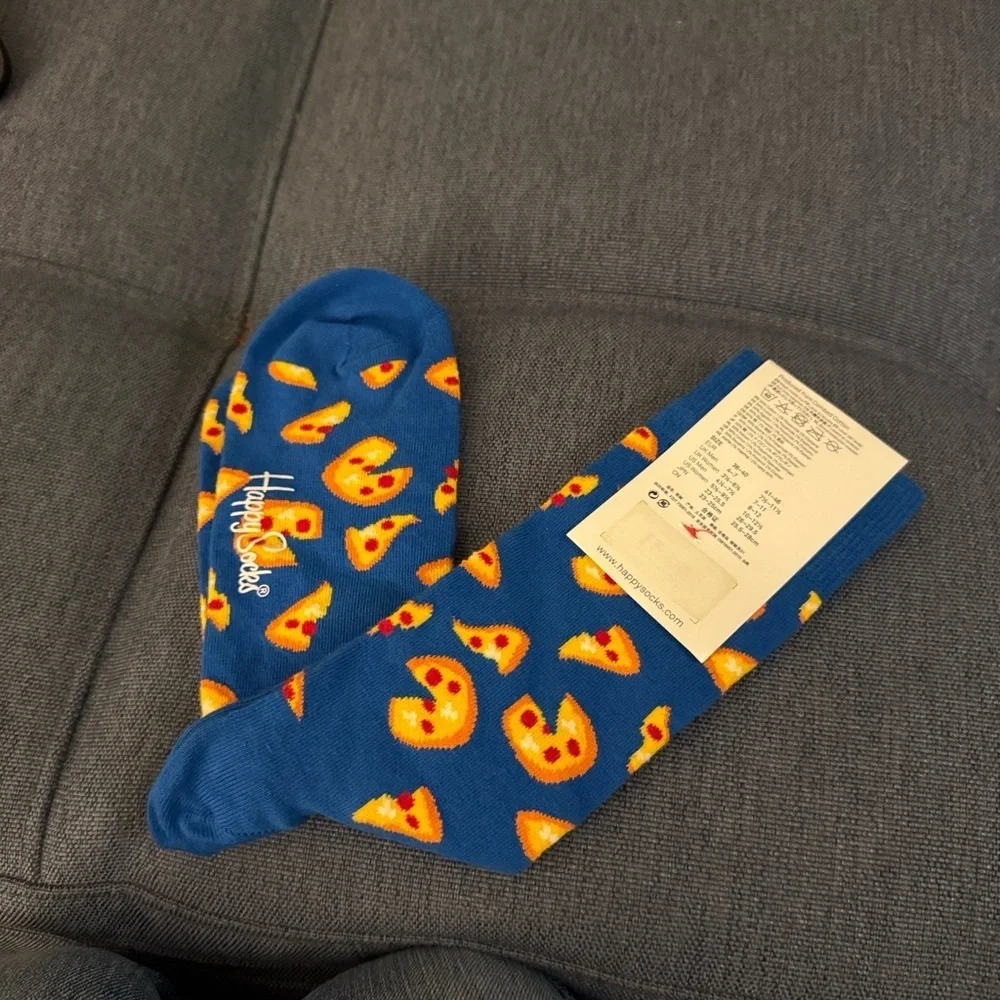 NWT Happy Socks 2 Pairs of Novelty Socks with Pizza Theme. Unisex.